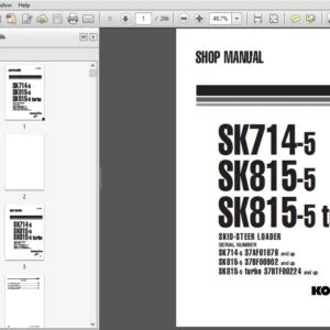 Komatsu SK714-5, SK815-5, SK815-5 turbo Skid Steer Loader Shop Manual - PDF DOWNLOAD