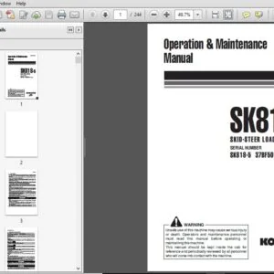 Komatsu SK818-5 Skid Steer Loader Operation & Maintenance Manual SN 37BF50111 and up - PDF DOWNLOAD