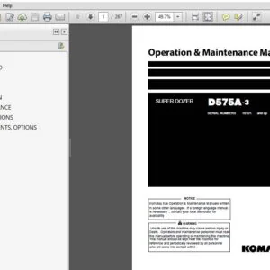 Komatsu Superdozer D575A-3 Operation & Maintenance Manual SN 10101 and up - PDF DOWNLOAD