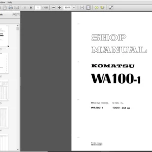 Komatsu WA100-1 Wheel Loader Shop Manual SEBM04160105 - PDF DOWNLOAD
