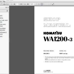 Komatsu WA1200-3 Wheel Loader Service Repair Manual - PDF Download