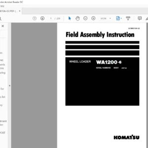 Komatsu WA1200-6 Wheel Loader Field Assembly Instruction Manual 60001 & UP - PDF DOWNLOAD