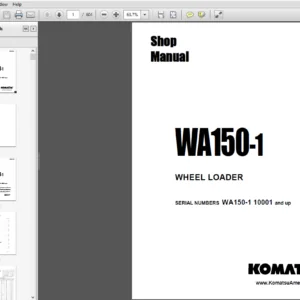 Komatsu WA150-1  Wheel Loader Shop Manual 10001 and up - PDF DOWNLOAD