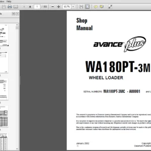Komatsu WA180PT-3MC Wheel Loader Shop Manual A88001 and up - PDF DOWNLOAD