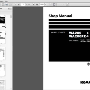 Komatsu WA200-6, WA200PZ-6 Wheel Loader Shop Manual 70001 and up - PDF DOWNLOAD