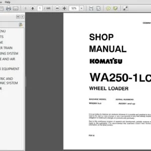 Komatsu WA250-1LC Wheel Loader Shop Manual CEBMW18020 - PDF DOWNLOAD