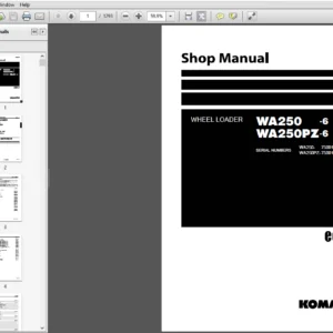 Komatsu WA250-6, WA250PZ-6 Wheel Loader Shop Manual SEN03813-03 - PDF DOWNLOAD