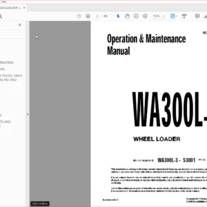 Komatsu WA300L-3 Wheel Loader Operation & Maintenance Manual SN 53001 And Up - PDF DOWNLOAD