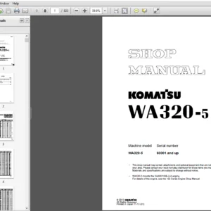 Komatsu WA320-5 Wheel Loader Shop Manual SEBM034607 - PDF DOWNLOAD