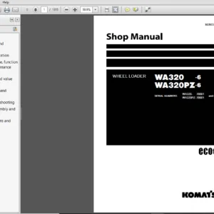 Komatsu WA320 -6, WA320PZ-6 Wheel Loader Service Repair Manual - PDF Download