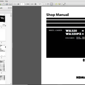Komatsu WA320-6, WA320PZ-6 Wheel Loader Shop Manual SEN04162-07 PDF