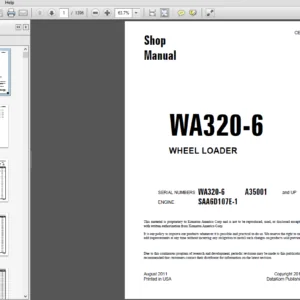 Komatsu WA320-6 Wheel Loader Shop Manual CEBM022801 - PDF DOWNLOAD
