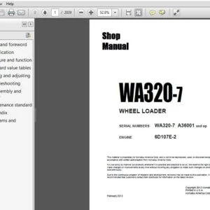 Komatsu WA320-7 Wheel Loader Service Manual CEBM027700 - PDF DOWNLOAD