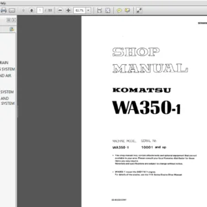 Komatsu WA350-1 Wheel Loader Service Repair Manual - PDF Download