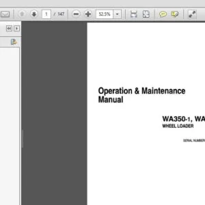 Komatsu WA350-1,WA400-1,WA450-1 Wheel Loader Operation & Maintenance Manual SN 10001 and up - PDF DOWNLOAD