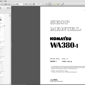 Komatsu WA380-1 Wheel Loader Shop Manual SEBMU4230106 - PDF DOWNLOAD