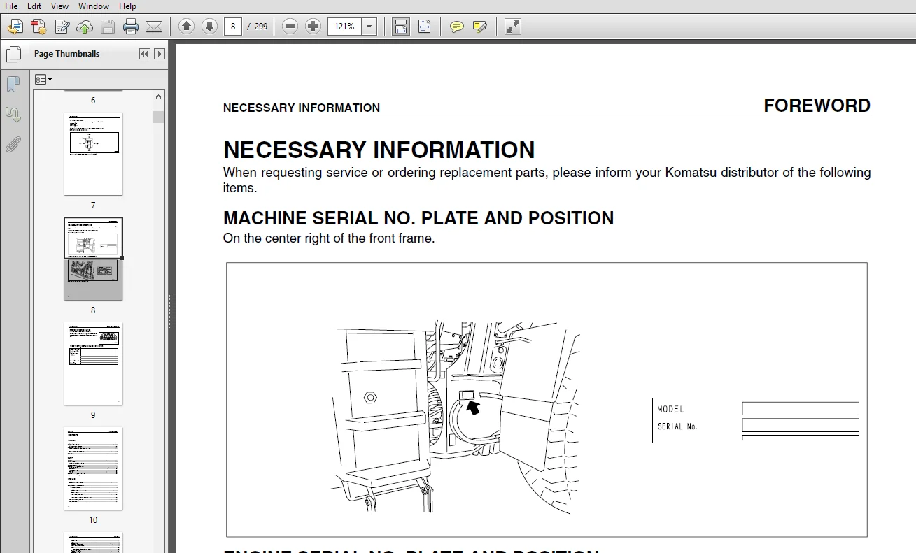 Komatsu WA380-5H Wheel Loader Operation & Maintenance Manual - PDF Download - Image 3