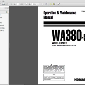 Komatsu WA380-5H Wheel Loader Operation & Maintenance Manual - PDF Download