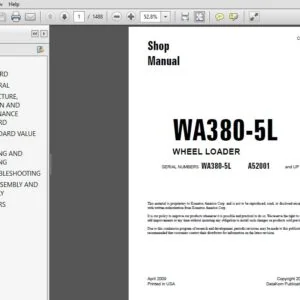 Komatsu WA380-5L Wheel Loader Shop Manual CEBM009703 - PDF DOWNLOAD