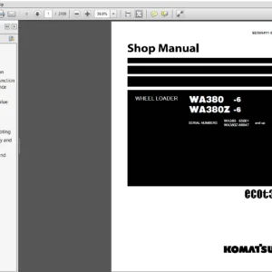 Komatsu WA380-6 WA380Z0-6 Wheel Loader Service Repair Manual - PDF Download