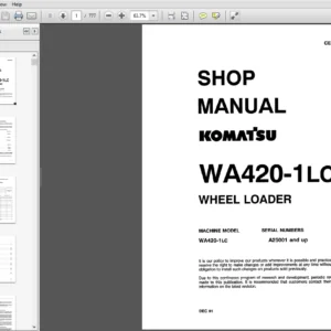 Komatsu WA420-1LC Wheel Loader Shop Manual A25001 and up - PDF DOWNLOAD