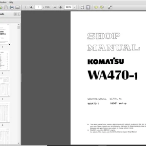 Komatsu WA470-1 10001 and up Wheel Loader Shop Manual - PDF DOWNLOAD
