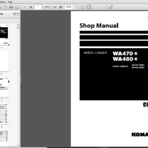 Komatsu WA470-6, WA480-6 Wheel Loader Shop Manual 90001 and up - PDF DOWNLOAD