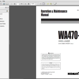 Komatsu WA470-6 Wheel Loader Operation & Maintenance Manual - PDF Download