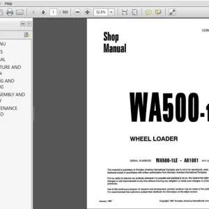 Komatsu WA500-1 Wheel Loader Shop Manual CEBM000500 - PDF DOWNLOAD