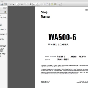 Komatsu WA500-6 WHEEL LOADER Service Repair Manual - PDF Download