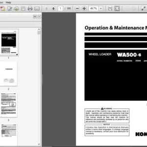 Komatsu WA500-6 Wheel Loader Operation & Maintenance Manual SN 55544 and up - PDF DOWNLOAD