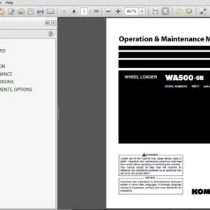 Komatsu WA500-6R Wheel Loader Operator & Maintenance Manual SN 60011 and up - PDF DOWNLOAD