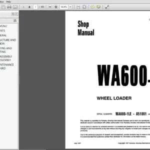 Komatsu WA600-1 Wheel Loader Shop Manual - PDF DOWNLOAD