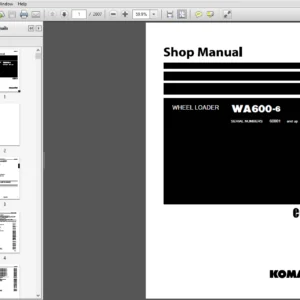 Komatsu WA600-6 Wheel Loader Shop Manual 60001 and up - PDF DOWNLOAD