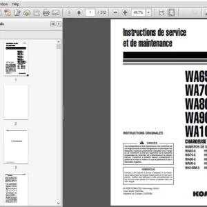 Komatsu WA65-6 WA70-6 WA80-6 WA90-6 WA100M-6 Instructions de Service et de Maintenance Manual - PDF DOWNLOAD