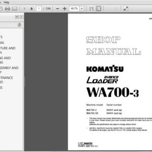 Komatsu WA700-3, WA700-3D Avance Loader Wheel Loader Shop Manual SEBM013312  - PDF DOWNLOAD