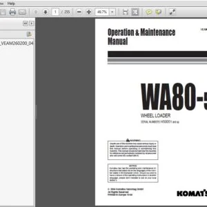 Komatsu WA80-5 Wheel Loader Operation & Maintenance Manual H50051 and up - PDF DOWNLOAD
