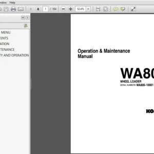 Komatsu WA800-1 Wheel Loader Operation & Maintenance Manual SN 10001 and up - PDF DOWNLOAD