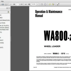 Komatsu WA800-2 Wheel Loader Operation & Maintenance Manual SN 10710 - PDF DOWNLOAD
