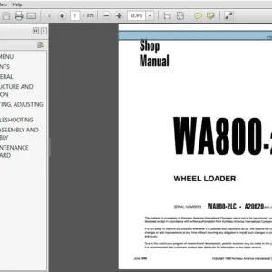 Komatsu WA800-2 Wheel Loader Shop Manual CEBM002400 - PDF DOWNLOAD