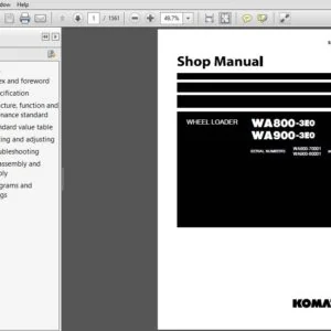 Komatsu WA800-3E0, WA900-3E0 Wheel Loader Shop Manual SEN02034-12 - PDF DOWNLOAD