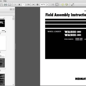 Komatsu WA800-3EO WA900-3EO Wheel Loader Field Assembly Instruction Manual SN 70001, 60001 and up - PDF DOWNLOAD