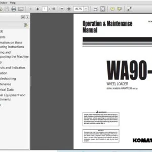 Komatsu WA90-3 Wheel Loader Operation & Maintenance Manual SN HA970239 and up - PDF DOWNLOAD