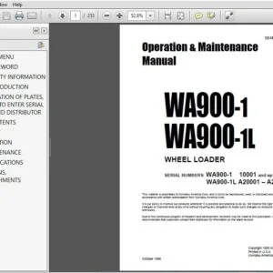 Komatsu WA900-1 WA900-1L Wheel Loader Operation & Maintenance Manual SEAM010400 - PDF DOWNLOAD