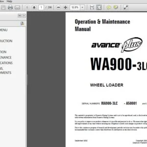 Komatsu WA900-3LC Wheel Loader Operation & Maintenance Manual SN A50001 and up - PDF DOWNLOAD