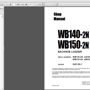 Komatsu WB140-2N WB150-2N Backhoe Loader Shop Manual CEBM012701 - PDF DOWNLOAD