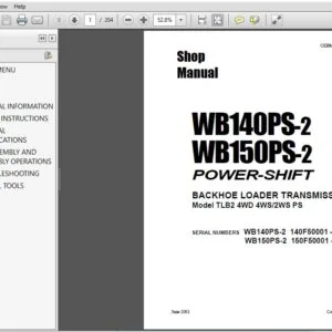 Komatsu WB140PS-2 and WB150PS-2 Backhoe Loader Service Manual - PDF DOWNLOAD