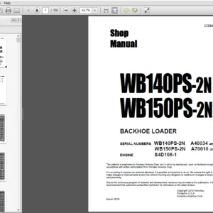 Komatsu WB140PS-2N WB150PS-2N Backhoe Loader Shop Manual CEBM012801 - PDF DOWNLOAD