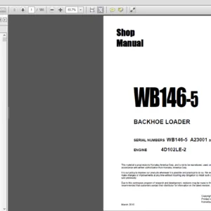 Komatsu WB146-5 Backhoe Loader Shop Manual CEBM016503 - PDF DOWNLOAD