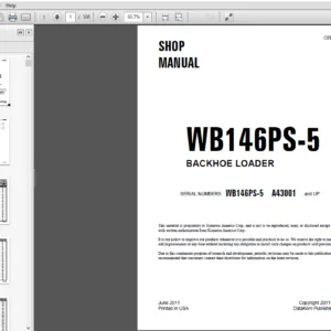 Komatsu WB146PS-5 Backhoe Loader Shop Manual CEBM018501 - PDF DOWNLOAD